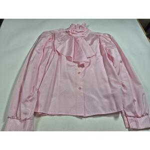 Vintage 80s Ugly Pink Long Sleeve Shirt Hunters Glen Womens Medium